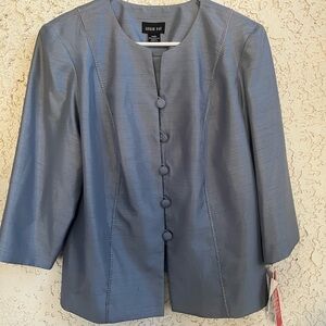 NWT Leslie Fay 2 pieces suit Women's gray size 14WP